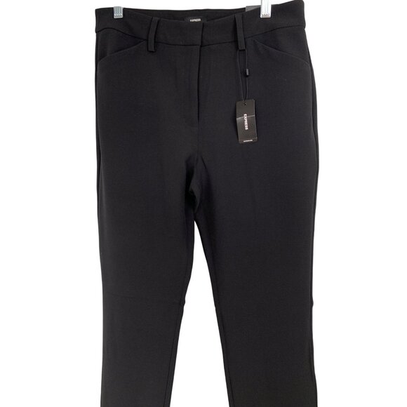 NWT Express Editor Skinny Mid Rise Black Ponte Dress Pants 6L RQ10251 - Picture 7 of 14